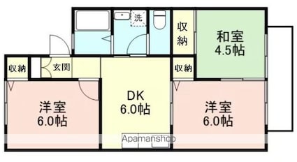 和歌山県和歌山市松島[3DK/50m2]の間取図