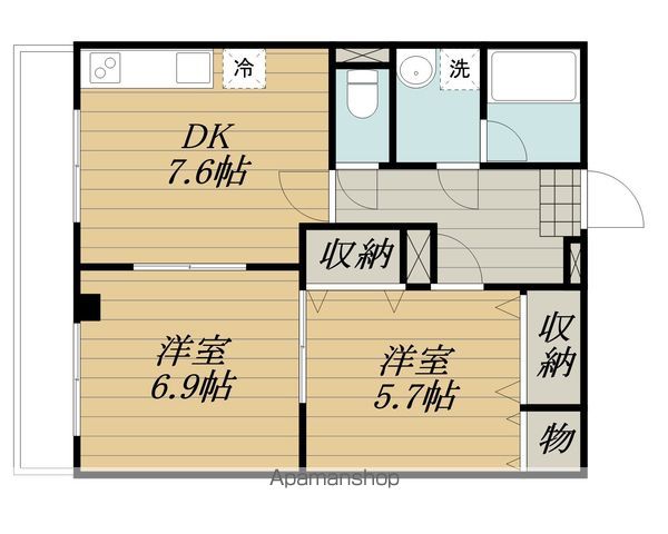 【立川市錦町のマンションの間取り】