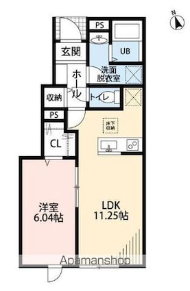 リーブルファイン杉並本天沼[1LDK/42.51m2]の間取図