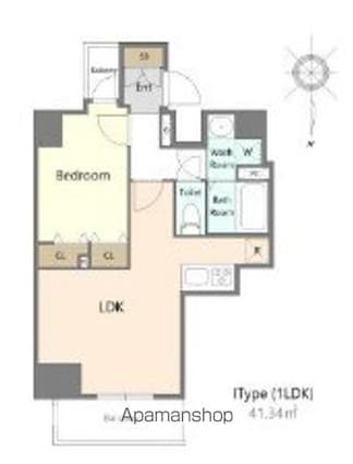 テラス阿佐ヶ谷[1LDK/41.34m2]の間取図