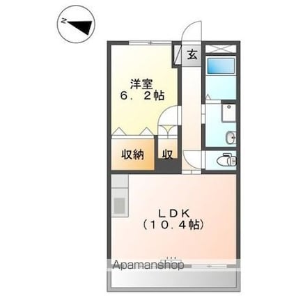 フローラルコート[1LDK/39.6m2]の間取図