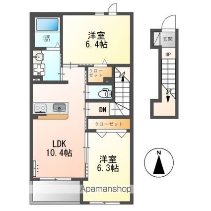 ＬｕＬｕ　Ａｉｎａ（ルルアイナ）[2LDK/55.28m2]の間取図