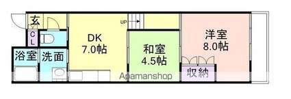 和歌山県和歌山市吉田[2DK/42.52m2]の間取図
