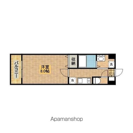 東京都三鷹市新川６丁目[1K/26.2m2]の間取図