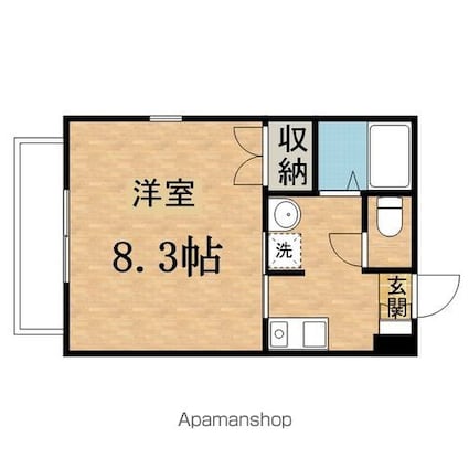 ヴィクトワール[1K/25.84m2]の間取図