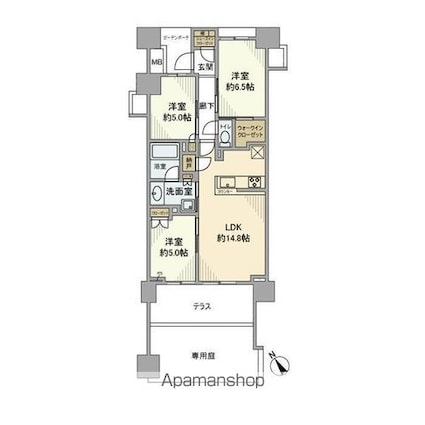 Ｂｒｉｌｌｉａときわ台ソライエレジデンス[3LDK/70.21m2]の間取図