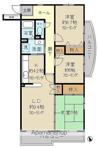 コーポレート小金井梶野通り６号棟の間取り