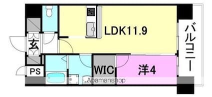 Ａｓｈｉｈａｒａ　ｂｕｉｌｄｉｎｇ[1LDK/40.67m2]の間取図