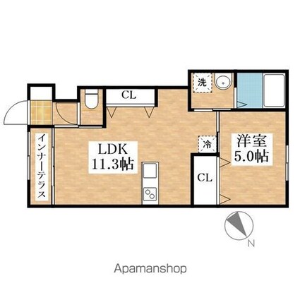 コンフォートマルエⅠ[1LDK/41.29m2]の間取図