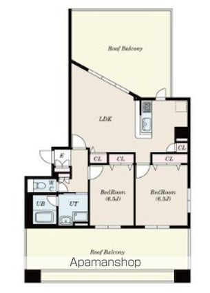 ＳーＦＯＲＴ亀戸[2LDK/68.93m2]の間取図