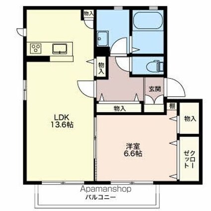 シャーメゾンパティオ[1LDK/51.04m2]の間取図