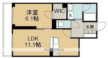 ベル　ピュアン[1LDK/42.52m2]の間取図