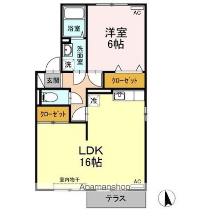 セジュール楓[1LDK/55m2]の間取図