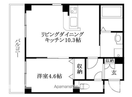 Ｄｅａｒｇｒａｃｅ[1LDK/36.44m2]の間取図