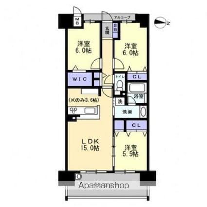 アルファステイツ丸亀京極通り[3LDK/73.61m2]の間取図