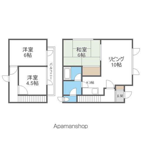 星置3条6丁目一棟二戸の間取り写真