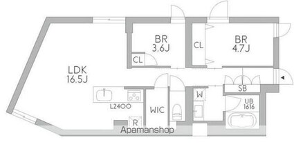 ＧｒａｎＤｕｏ梅ヶ丘[2LDK/61.35m2]の間取図