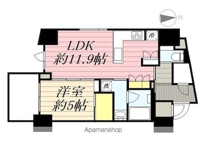 ベルジェンド元浅草クレール[1LDK/43.51m2]の間取図