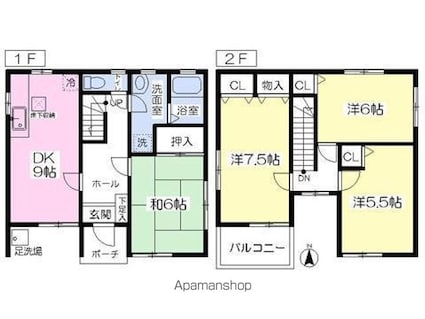 樽味野本戸建Ｃ棟[4DK/82.8m2]の間取図