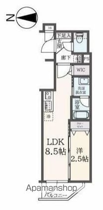 ハーモニーレジデンス東新宿[1LDK/29.37m2]の間取図