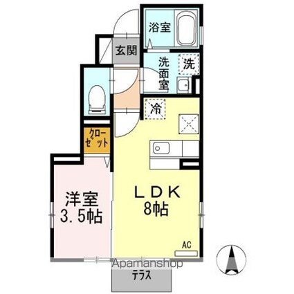 Ｗ．Ｉ．ＴパレスＩＩ[1LDK/29.57m2]の間取図