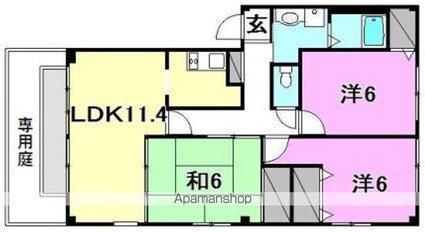 フォブール衣山[3LDK/67.08m2]の間取図