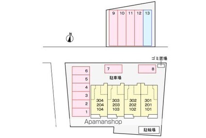 レジェンド春日[1K/31.65m2]の配置図