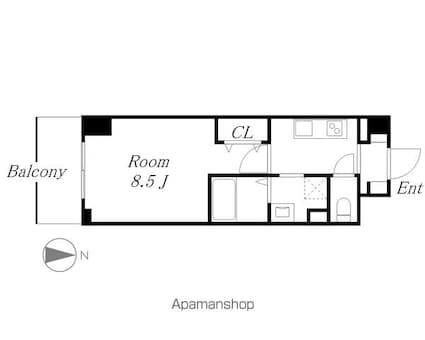 Ｂｒｉｇｈｔ　Ｇａｔｅ　名古屋[1K/27.61m2]の間取図
