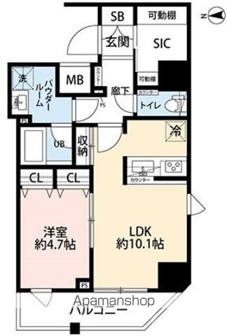 新宿区百人町のマンションの間取り