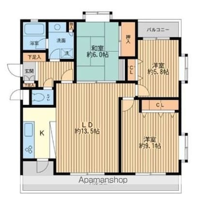 フェニックスコート二子玉川[3LDK/83.06m2]の間取図