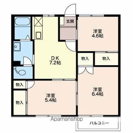 フォーブルＴ[3DK/52.95m2]の間取図