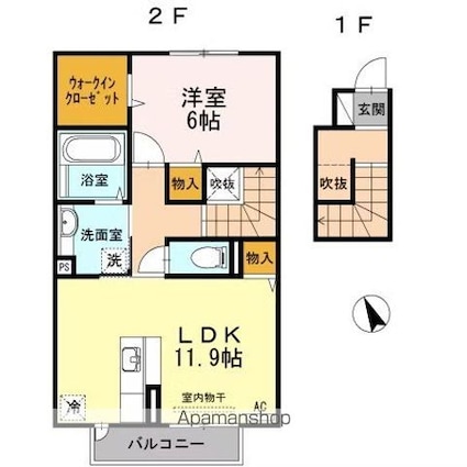 パースハイム　Ｂ棟[1LDK/56.26m2]の間取図