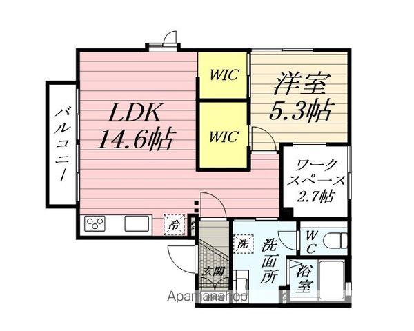 ヴィラージュ冠IIの間取り写真