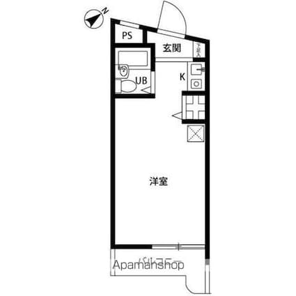 プレール中野Ⅱ[1R/20.65m2]の間取図