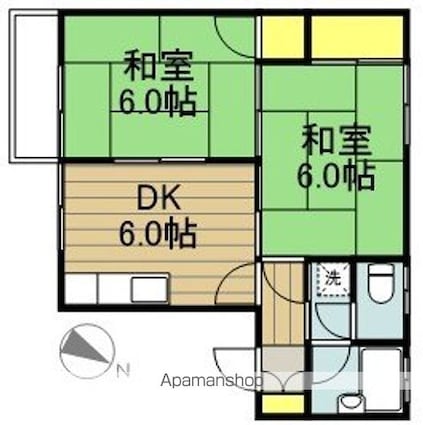 栗原コーポＡ－２[2DK/40m2]の間取図
