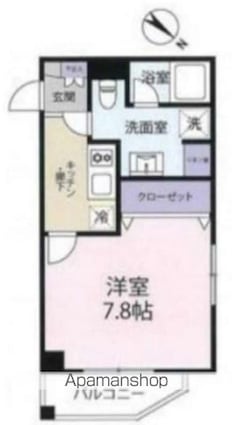 アマヴェール大山[1K/26.51m2]の間取図