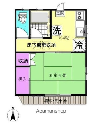 東京都昭島市東町４丁目[1K/20.5m2]の間取図