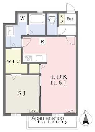 ＶＩＶＥＮＴＥ土居田Ⅱ[1LDK/42.23m2]の間取図