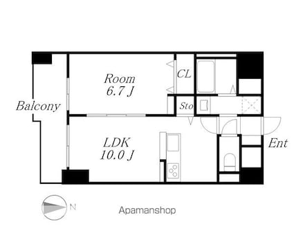 Ｂｒｉｇｈｔ　Ｇａｔｅ　名古屋[1LDK/40.01m2]の間取図
