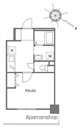 ケーディーエックスレジデンス上野毛[1K/25.6m2]の間取図