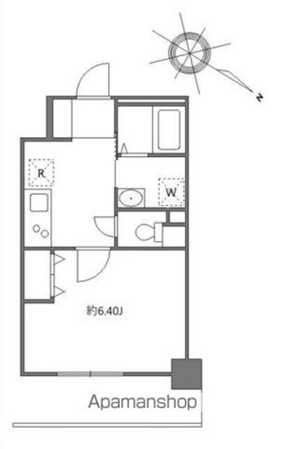 ケーディーエックスレジデンス上野毛[1K/25.6m2]の間取図