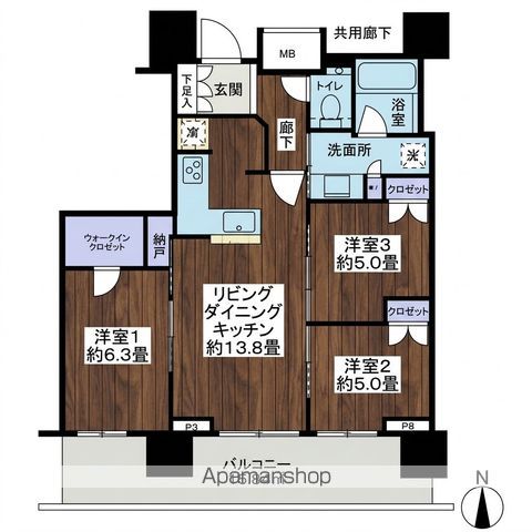 プラウドタワー岡山の間取り写真