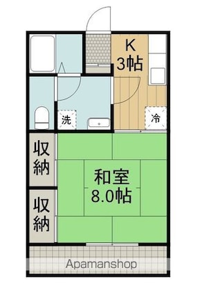 シルバーピア緑町[1K/42m2]の間取図