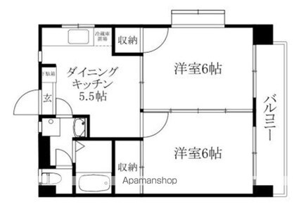プチメゾン竹内ＩＩ[2DK/37.8m2]の間取図