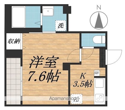 植木ビル[1K/25m2]の間取図
