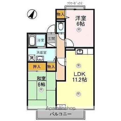 セリティー[2LDK/56.01m2]の間取図