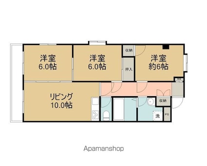 プライメリー岡島[3LDK/60.75m2]の間取図