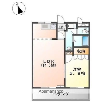 ＧｒｅｅｎＶｉｌｌａｇｅ[1LDK/45.36m2]の間取図