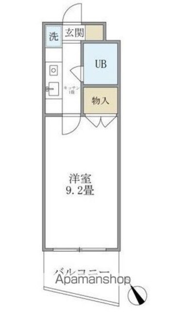 東京都杉並区浜田山４丁目[1K/24.34m2]の間取図