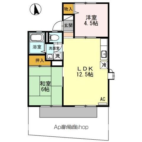 和歌山市津秦のアパートの間取り